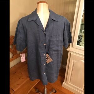 Calvin Klein Top L Men’s blue Linen NWT